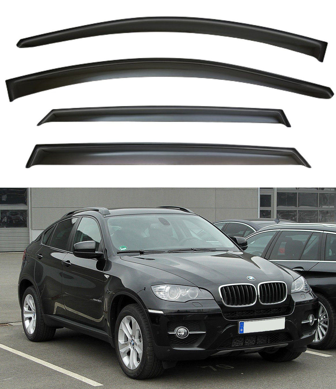 Вітровики BMW X6 (E71/E72) седан 2008-2014 (скотч) VIP Китай