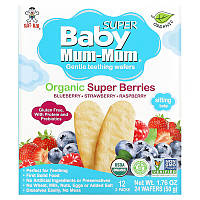 Hot Kid, Baby Mum и Mum Supper, вафли для защиты зубов, органические суперягоды, 12 пакетиков, по 2 шт.