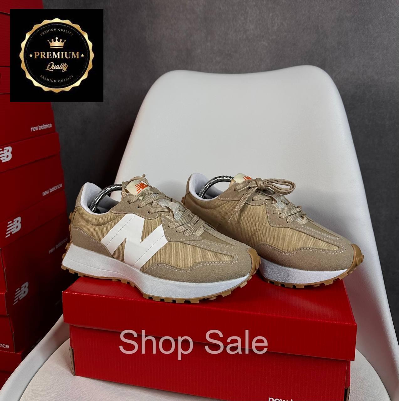 Замшевые женские кроссовки New balance 327 beige , Беговые кроссовки нью баланс 327 бежевые - фото 4 - id-p2120019489