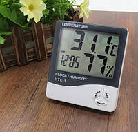 Гігрометр цифровий термометр годинник гігрометр датчики вологості та температури цифровий вологомір HTC-1 термометр