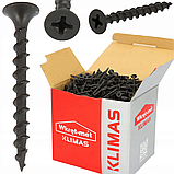 Шуруп саморіз 4,8х120мм Wkret-Met Klimas KSGD гострий для гіпсокартону для дерева фосфатний чорний паковання 200 штук, фото 3