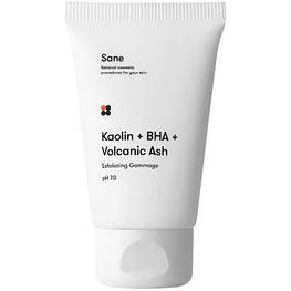 Скраб для обличчя Sane Kaolin + BHA + Volcanic Ash Exfoliating Gommage PH 7.0 Гомаж із саліциловою кислотою 40 мл