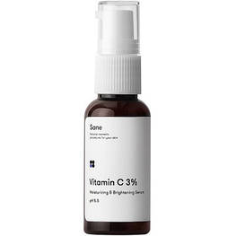 Сироватка для обличчя Sane Vitamic C 3% Moisturizing & Brightening З вітаміном С 30 мл (4820266830489) - оригінал