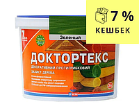 Лазурь-лак антисептический ІРКОМ ДОКТОРТЕКС ІР-013 для древесины зеленый 3л