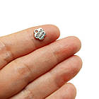 Набір 5 шт Підвіски Кулони 8 мм Квіти Hand Made, Метал Сріблястий, Бірки на Біжутерію, Ярлики, фото 3