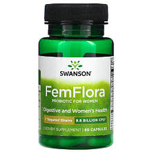 Пробіотики для жінок Swanson FemFlora Probiotic for Women 9.8 Billion CFU 60 Caps
