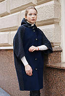 Жіноче пальто, темного синього кольору від італійського бренду DELCORSO