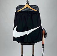 Мужские спортивные шорты Nike Big Swoosh черные Найк Биг Свуш повседневные на лето (N)