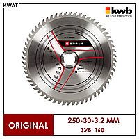 Диск пильный по дереву для торцовочной пилы KWB 250х30х3.2 мм T60