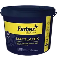 Фарба латексна для зовнішніх та внутрішніх робіт миється Mattlatex Farbex 14 кг