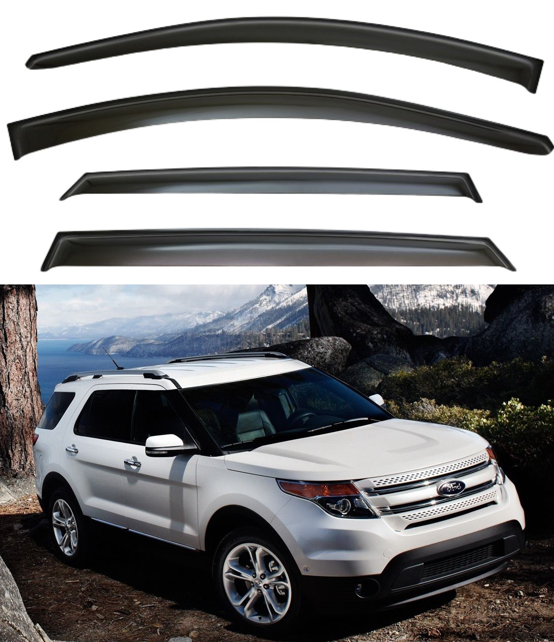 Вітровики Ford Explorer 2010-2019 (скотч) VIP Китай