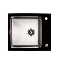 Кухонна мийка Platinum Handmade BLACK GLASS 600x510x200