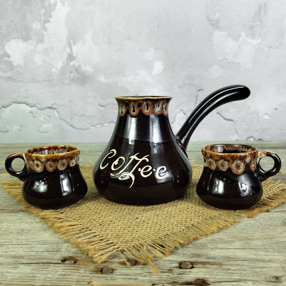 Турка Софія Coffee 350 мл шоколад керамічна з чашками + розсікач, фото 1