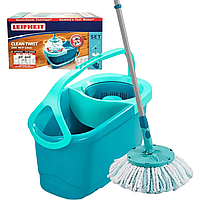 Швабра-лентяйка с ведром и автоматическим отжимом Leifheit Clean Twist Disc Mop Ergo Комплект для уборки