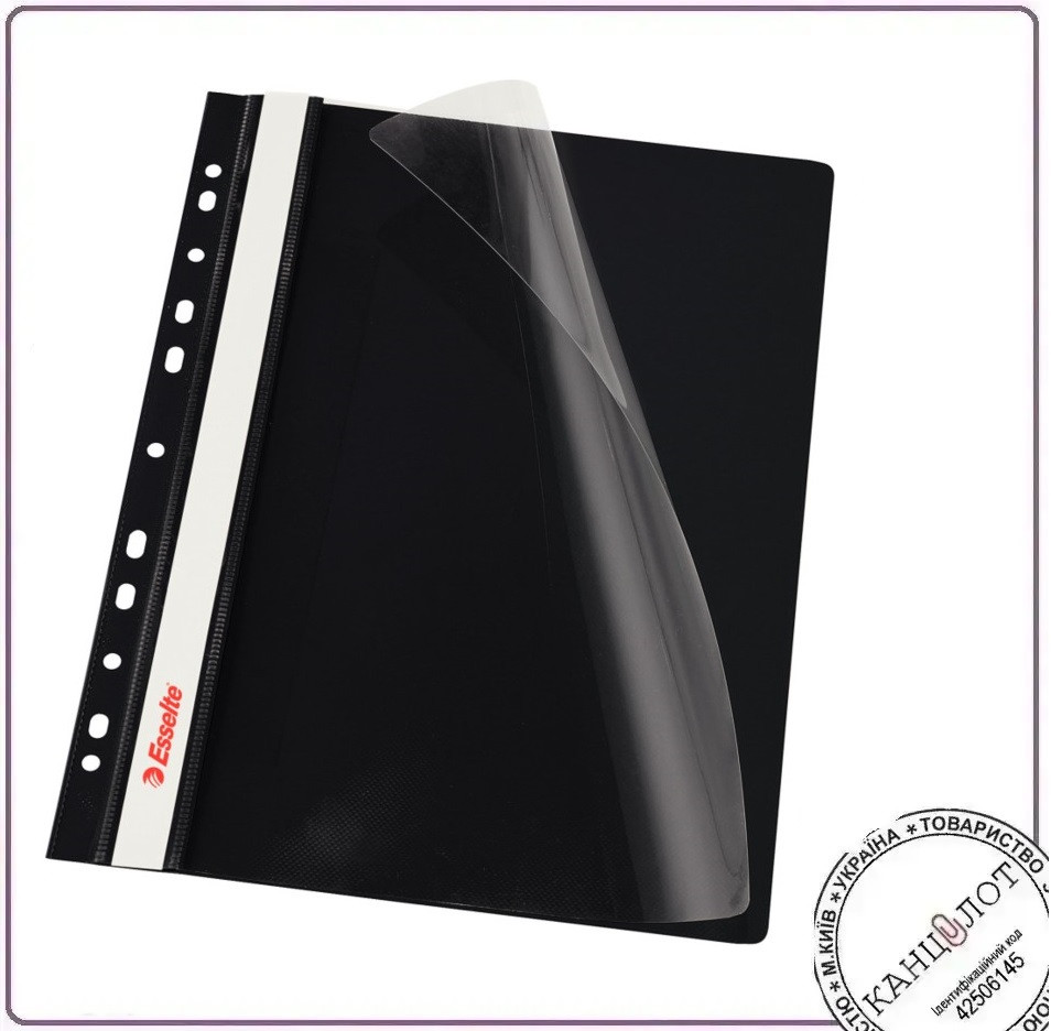 Швидкозшивач ESSELTE VIVIDA А4 , 10шт/уп., пластик чорний (13588), фото 1