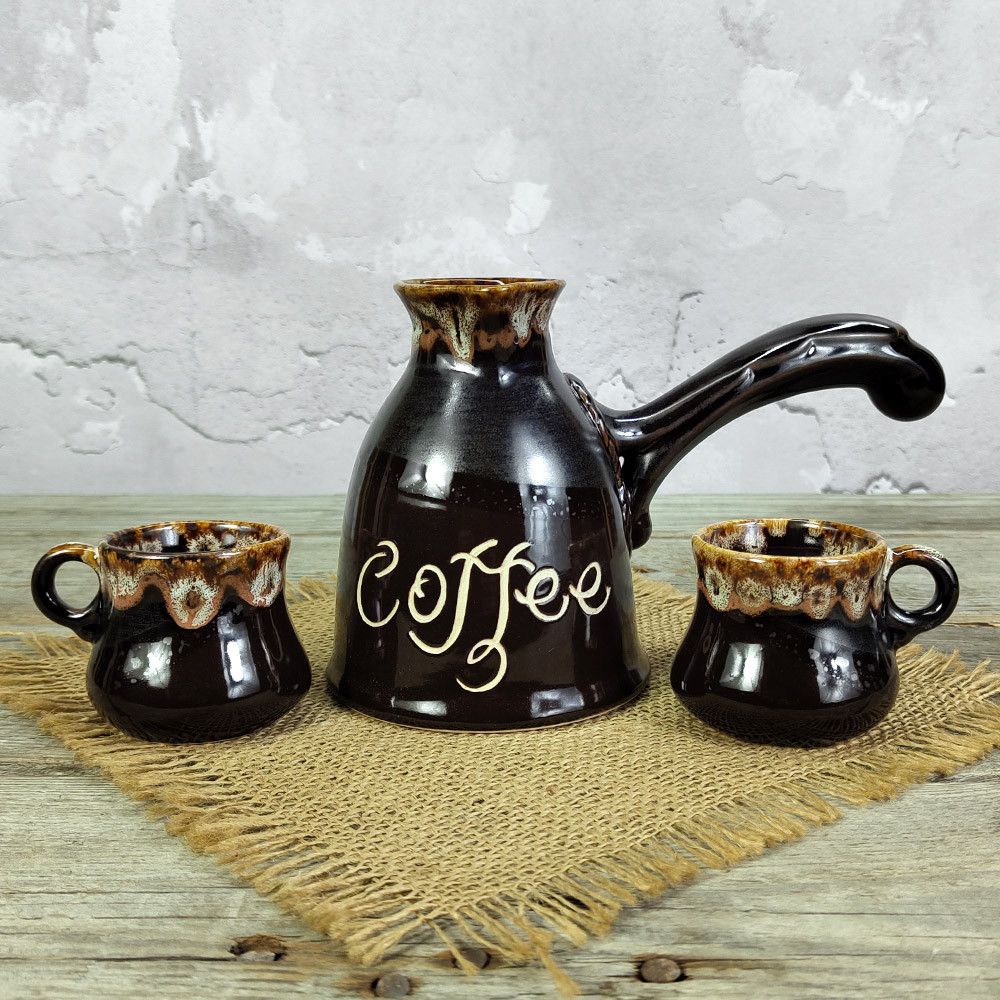 Турка Скіфія Coffee 450 мл шоколад керамічна з чашками + розсікач