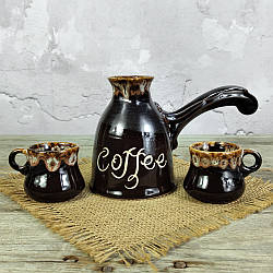 Турка Скіфія Coffee 450 мл шоколад керамічна з чашками + розсікач