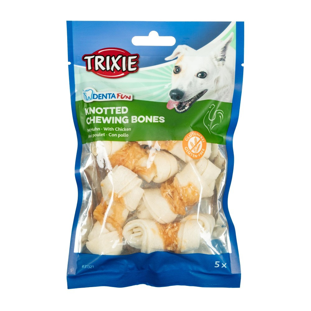 Ласощі для собак кістка для чищення зубів з куркою 5 см Trixie Denta Fun 5 шт/уп