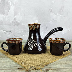 Турка Асканія Coffee 400 мл шоколад керамічна з чашками + розсікач