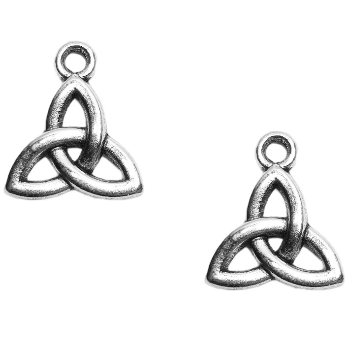 Набір 2 шт Підвіски Кулони 14х12х1,5 мм Триквіт, Метал Сріблястий, для Прикрас Рукоділля, фото 1