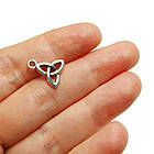 Набір 2 шт Підвіски Кулони 14х12х1,5 мм Триквіт, Метал Сріблястий, для Прикрас Рукоділля, фото 4