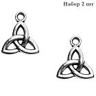 Набір 2 шт Підвіски Кулони 14х12х1,5 мм Триквіт, Метал Сріблястий, для Прикрас Рукоділля, фото 5