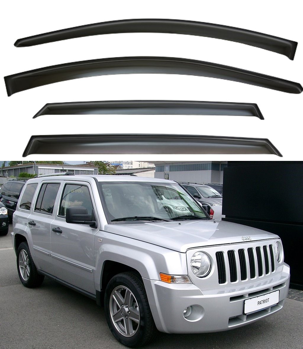 Вітровики JEEP Patriot 2007-2016 (скотч) VIP Китай