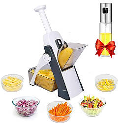 Мультислайсер Brava Spring Slicer + Подарунок Розпилювач для олії 100мл / Терка для овочів / Овочерізка ручна