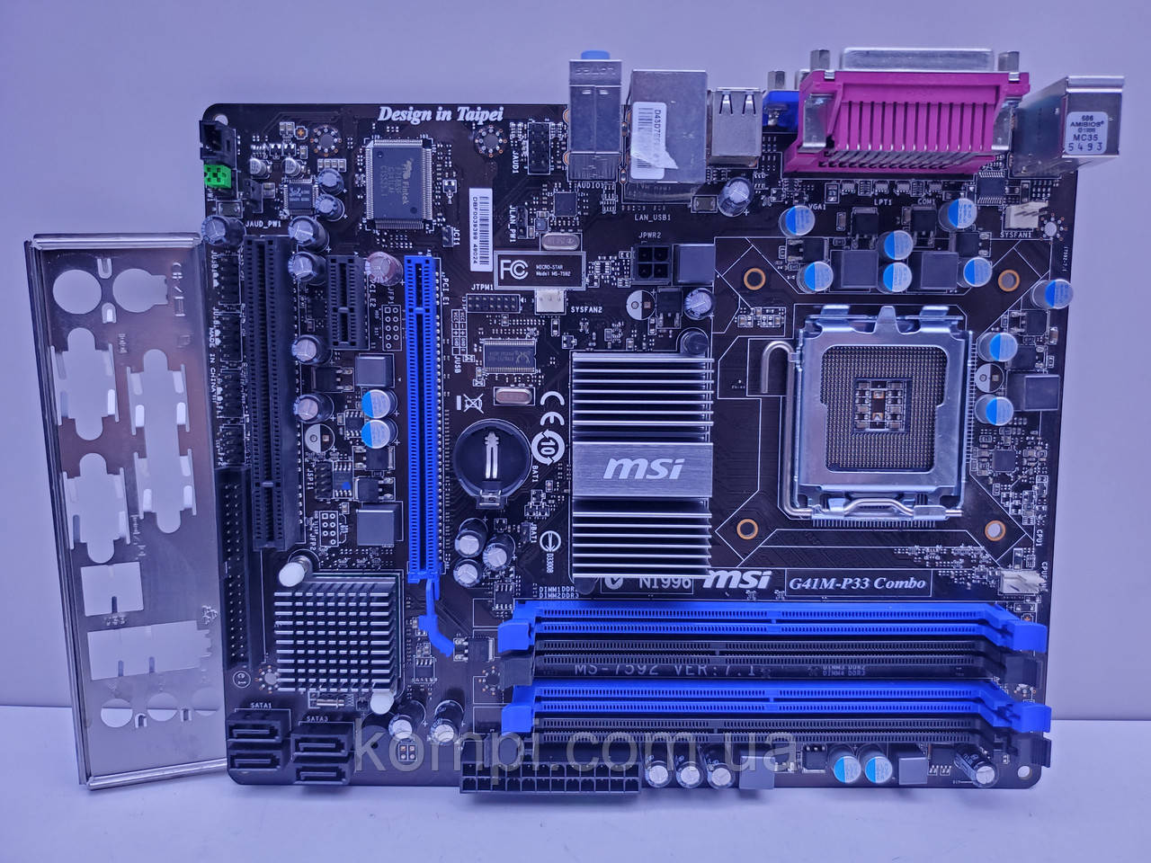 Материнська плата s775 MSI G41M-P33 Combo (Socket 775, DDR3/DDR2, QUAD, б/у)