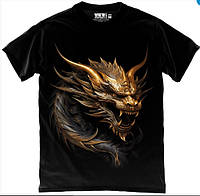 Футболка Золотий Дракон Golden Dragon in Black чорна футболка унісекс