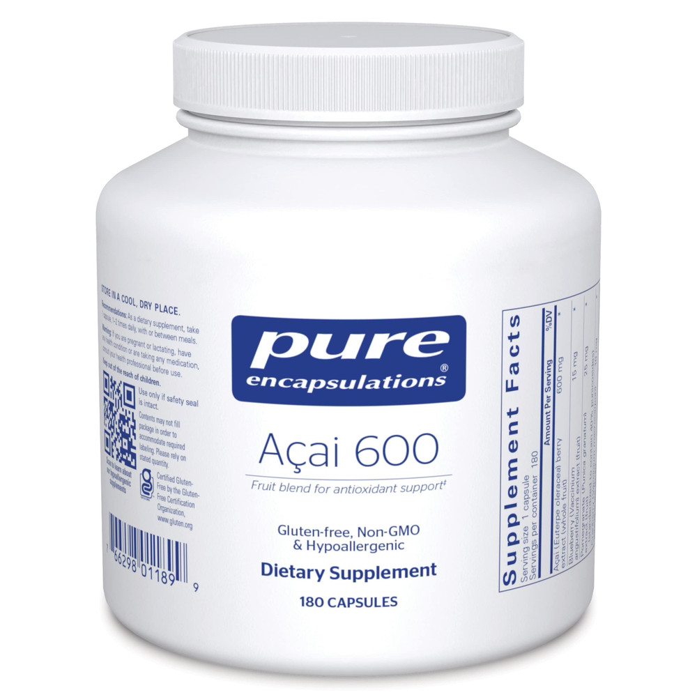 Асаї 600, Acai 600, Pure Encapsulations, 180 капсул BX414