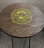 Високий розкладний деревяний кавовий столик для вуличних кафе та барів 110*50 горіх темний, фото 7