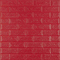 ПВХ стінова панель Червона цегла 3D 700х770х5мм 3Д-панелі для стін цегляна кладка на самоклейці (108-5мм)