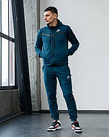 Мужской спортивный костюм Nike Tech темно-синий весенний осенний Комплект Худи + Штаны Найк Теч