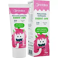 Детская зубная паста 50 мл, Nordics Kids Bubble Gum со вкусом жевательной резинки