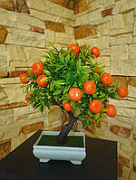 Штучні мандаринове дерево в горщику, штучні рослини для домашнього затишку, прикраса саду