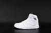 Жіночі кросівки Nike Jordan 1 X High Whte Кеди високі Найк Джордан для дівчат шкіряні білі весна-осень, фото 3