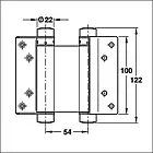 Петлі дверні ковбойські MERT 120/100 мм, хром, фото 2