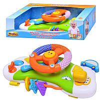 Дитяче кермо - підвіска для малюків на кроватку, коляску, музика, світло, гризунці, WinFun 0704