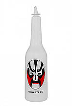 Пляшка для флейрингу біла з малюнком