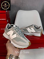 Женские кроссовки new balance gray 327, замшевые кеды женские Нью Баланс серые