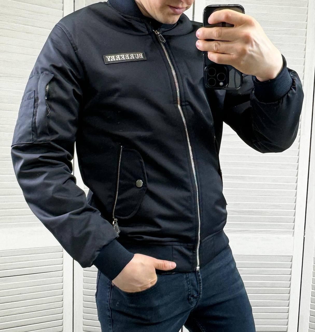 Чоловіча куртка вітровка Burberry CK7487 чорна S, фото 1