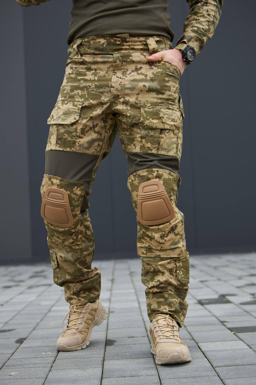 Тактические Камуфляжные штаны tactical пиксель мужские штаны камуфляж с наколенниками Рип-стоп - фото 1 - id-p1950353861