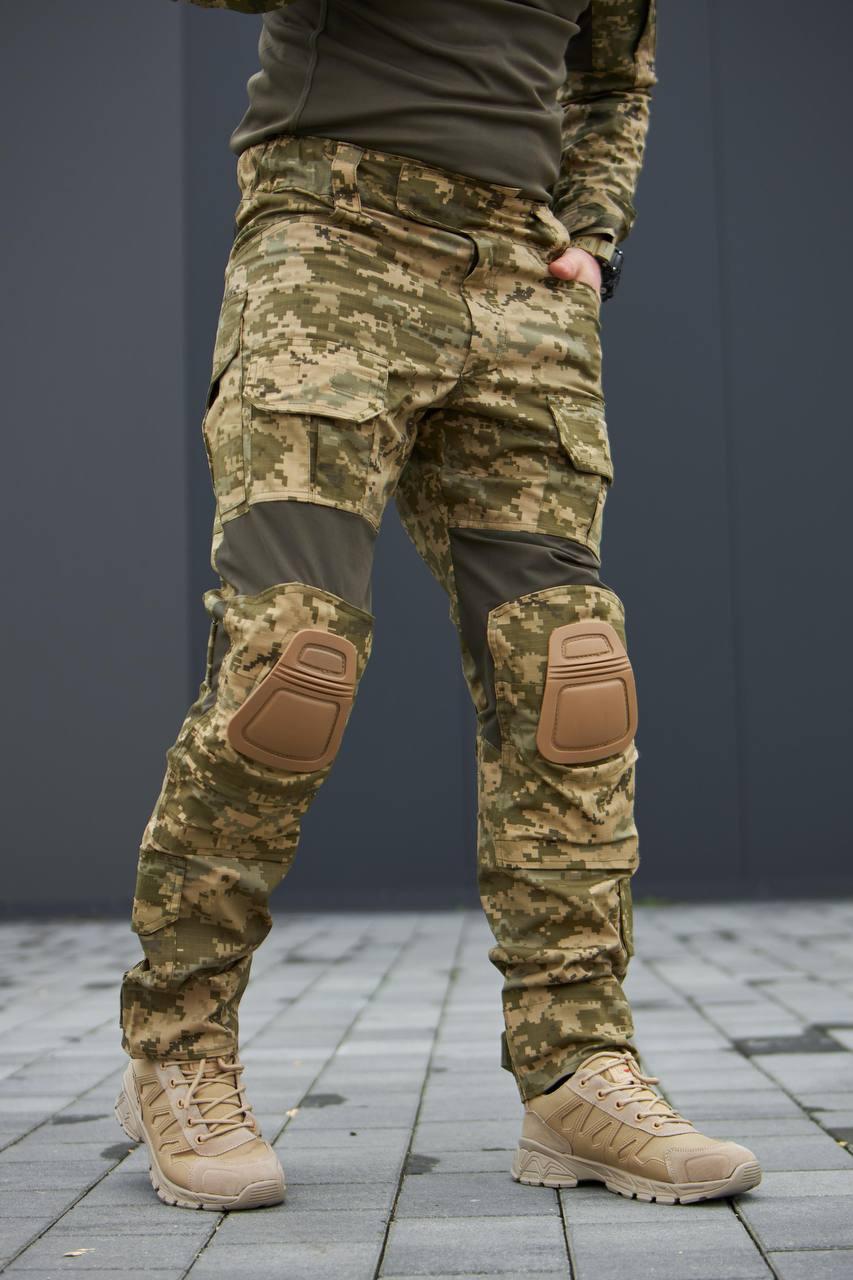 Тактические Камуфляжные штаны tactical пиксель мужские штаны камуфляж с наколенниками Рип-стоп - фото 2 - id-p1950353861