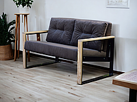 Розбірний диван для кафе, бару, кальянної в стилі ЛОФТ ( коричневий з чорним)