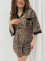 Ночнушка жіноча шовк армані. Домашня сорочка. Одяг для дому і сну., фото 8