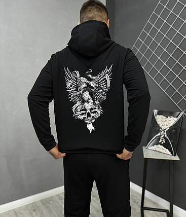 Демісезонне худі чорне Wings (двонитка), фото 1