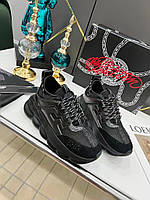 EUR 36-45 Versace черные Chain Reaction мужские и женские кроссовки