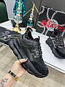 EUR 36-45 Versace чорні Chain Reaction чоловічі та жіночі кросівки, фото 7