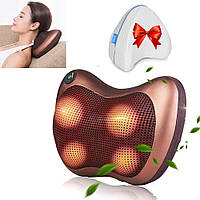 Инфракрасный массажер Massage Pillow 8028 + Подарок Подушка ортопедическая / Массажная подушка для дома и авто